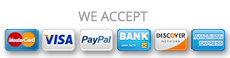 We accept payments via Credit Card (processed by Stripe.com), PayPal.com, Bank Transfers, and Bitcoin. Other Crypto-Currencies may also be accepted on a case by case basis.